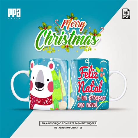 Arte Caneca Natal Sublimação Editável 003 Elo7 Mugs Glassware