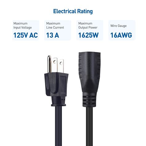 Mua Ul Listed Cable Matters 2 Pack 16 Awg Heavy Duty 13a Power