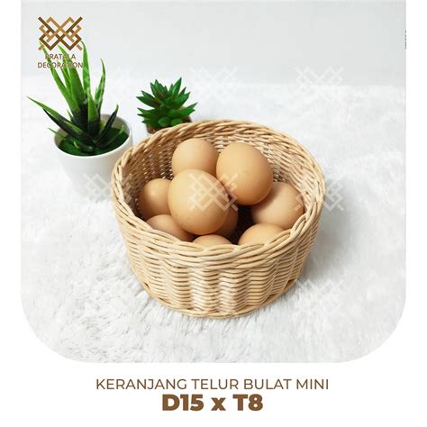 Jual Keranjang Rotan Telur Bulat Mini D X T Pratala Decoration