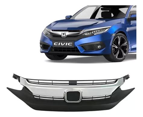 Grade Frontal Cromada Honda Civic G10 Ano 2017 2018 2019 Parcelamento