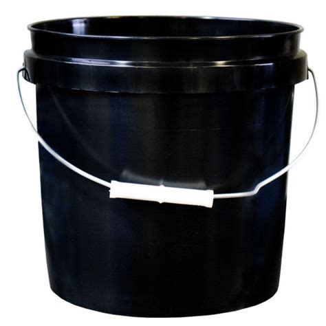 2 Gallon Black HDPE Open Head Pail W Metal Handle Pipeline Packaging