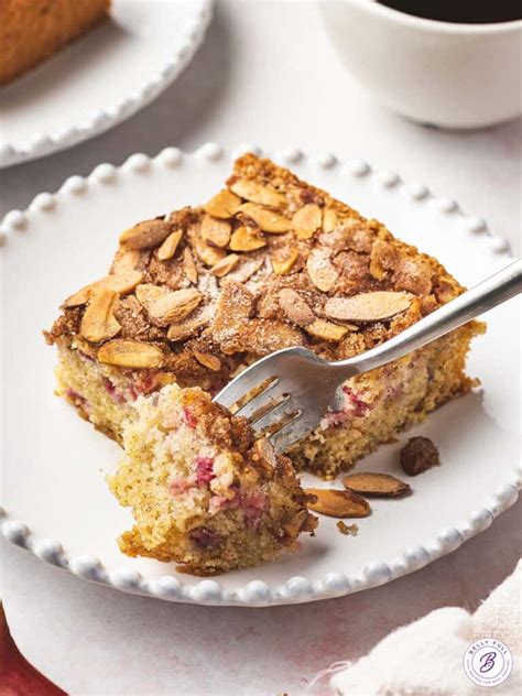 Easy Rhubarb Coffee Cake Recipe Belly Full