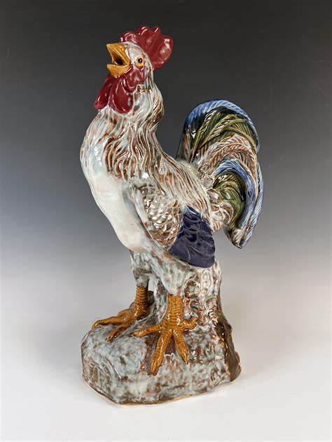 Bid Now LARGE HAND PAINTED CERAMIC ROOSTER March 5 0123 12 00 PM EST