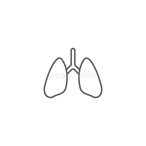 Human Lungs Vector Icon Symbol Isolated On White Background Stock