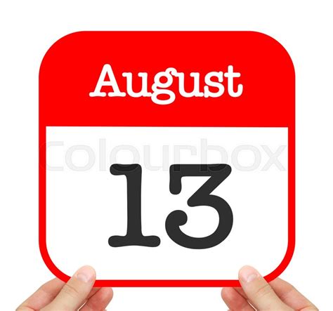 August 13 written on a calendar | Stock image | Colourbox