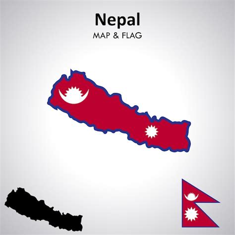 Nepal bandera y mapa diseño mapa bandera vector archivo Vector Premium