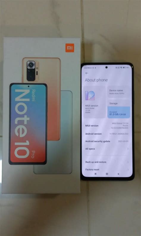 Redmi Note 10 Pro Glacier Blue 8Gb RAM 128GB ROM Mobile Phones