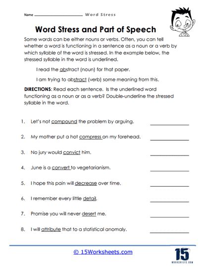 Word Stress Worksheets 15