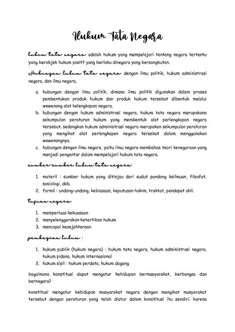 SOLUTION Resume Hukum Tata Negara Studypool