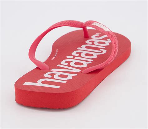 Havaianas Logo Mania Flip Flops Red Mens Sandals