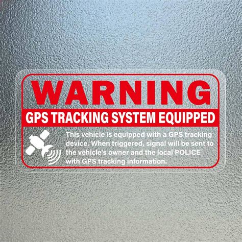 Warning Gps Tracking System Equipped Car Sticker 4 X 2