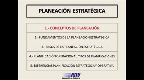 Planeación Estratégica Conceptos De Planeación Youtube