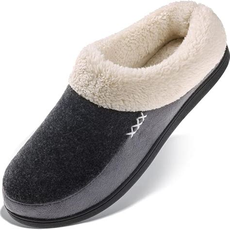 Vonamy Mens Slippers Fuzzy Warm House Shoes Memory Foam