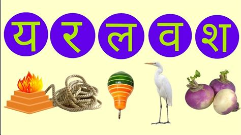 HINDI ALPHABETS YA RA LA VA SHA for kids हद अकषर य र ल व श