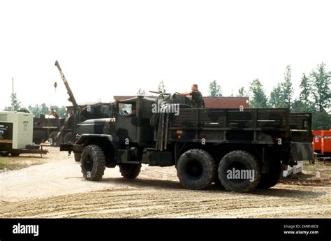 A North Carolina National Guard M923a1 6x6 5 Ton Cargo Truck Is