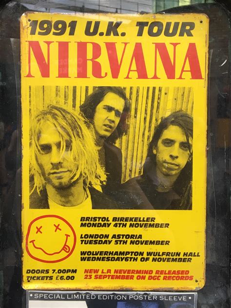 1991 UK Tour Poster : r/Nirvana