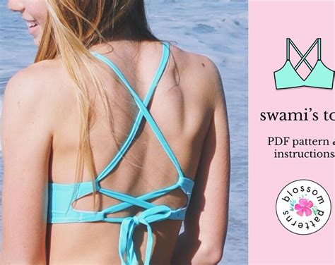Womens Bikini Top Sewing Pattern Pdf With How To Instructions Swami S Diy Swimsuit Printable