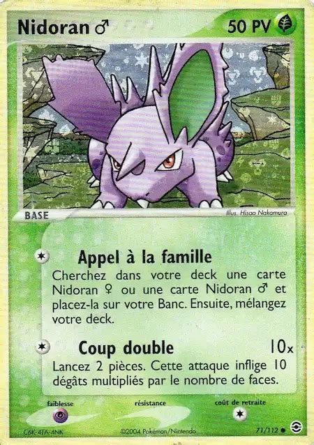 Nidoran Ex Rouge Feu Vert Feuille Carte Pokemon