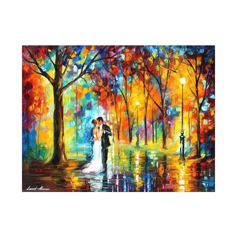 Rainy Wedding — Palette Knife Oil Painting On Canvas By Leonid Afremov