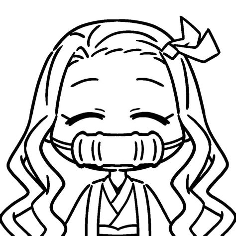 Chibi Nezuko Kamado Coloring Page Download Print Or Color Online For Free