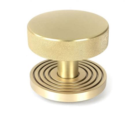 Anvil Brompton Knurled Centre Door Knob Beehive Rose Satin Brass