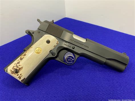 Sold Colt Government Model 45 Acp Blue 5gorgeous Stag Grips