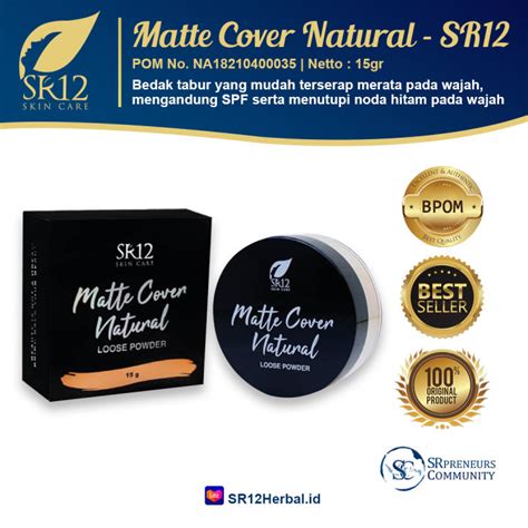 MATTE COVER NATURAL LOOSE POWDER SR12 FACE POWDER BEDAK TABUR WITH