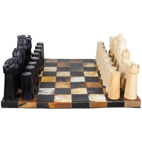 Hand Carved Chess Set At 1stdibs