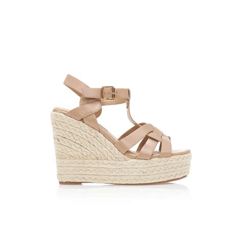 Espadryle Na Koturnie Nude Z Ekosk Ry Z Ciekawym Wzorem Z Paseczk W Tsoukalas Shoes