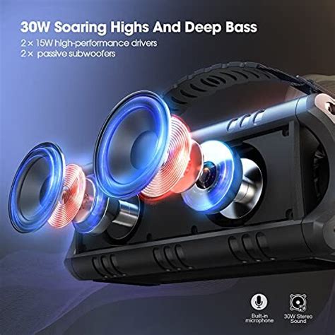 Bluetooth Speaker W KING 30W Portable Wireless Speakers Waterproof 24