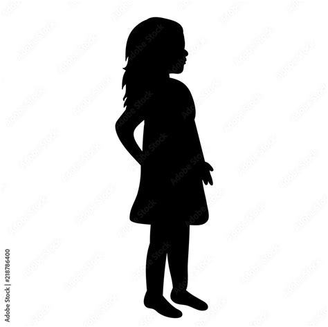 silhouette of baby, little girl in dress Stock Vector | Adobe Stock