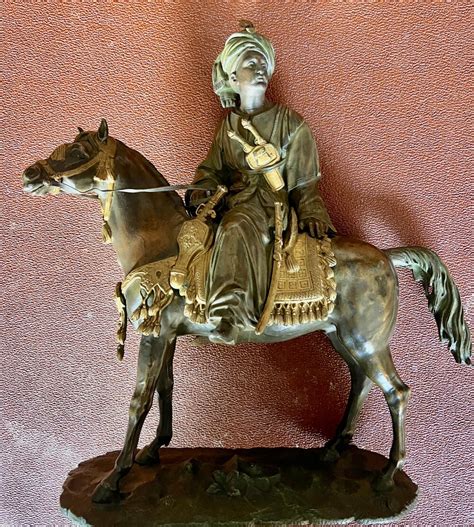 Antiques Atlas Antique Bronzed Arab Warrior On Horseback As243a3405