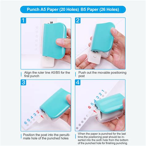 Kw Trio 6 Hole Paper Punch Handheld Metal Hole Puncher 5 Sheet Capacity