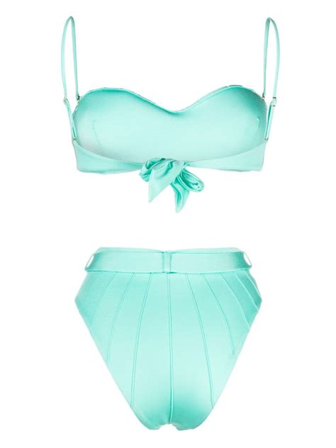 Noire Swimwear High Waist Belted Bikini Set Farfetch