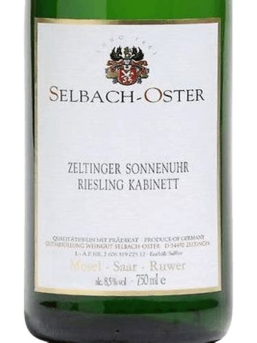 2019 Selbach Oster Zeltinger Sonnenuhr Riesling Kabinett Vivino