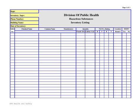 Hazardous Material Inventory Spreadsheet — Db