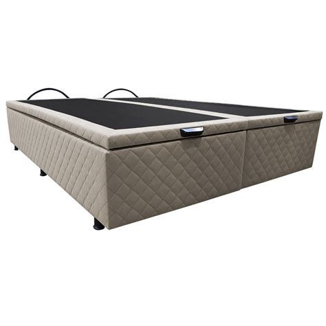 Base Box Ba Para Cama Casal Queen X Cm Bipartido Liz S Suede