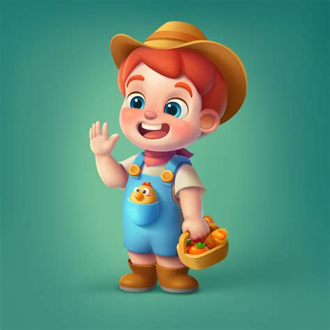 Farm Boy Yalin Shao Game Character Design Cartoon Character Design