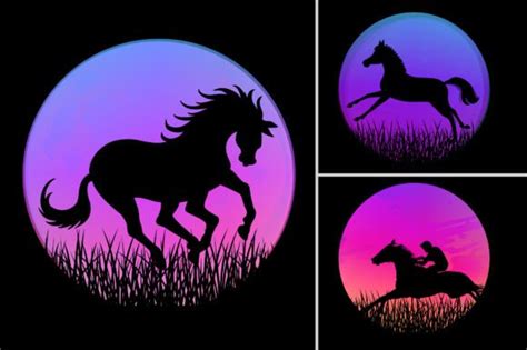 Horse Sunset Silhouette for T-Shirt Graphic by T-Shirt Design Bundle ...