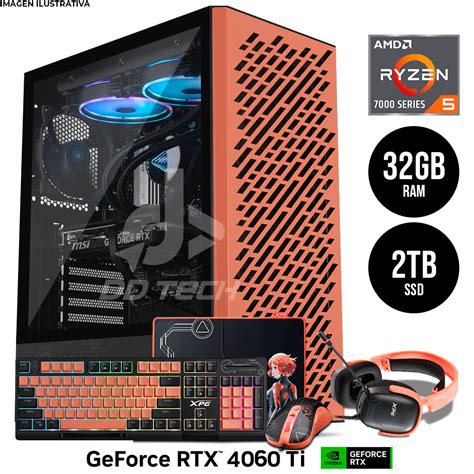 Computadora PRIDE GAMING XPG MERA AMD Ryzen 5 7600 RTX 4060Ti