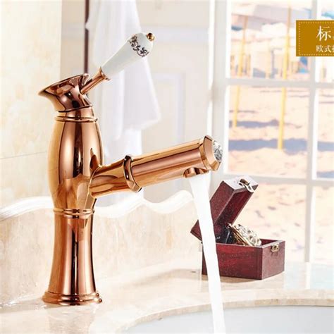 5 Colors Kitchen Pull Out Type Faucet All Copper Sinks Washing Hot And Cold Water Tapvintage