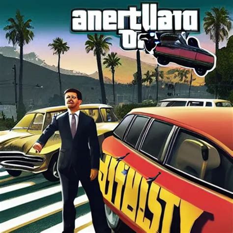 President Zelensky In Gta V Cover Art By Stephen Stable Diffusion