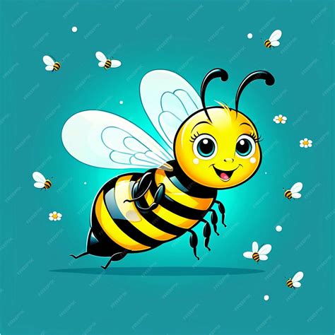 Premium Photo Cute Bee Flying Cartoon Vector Illustration