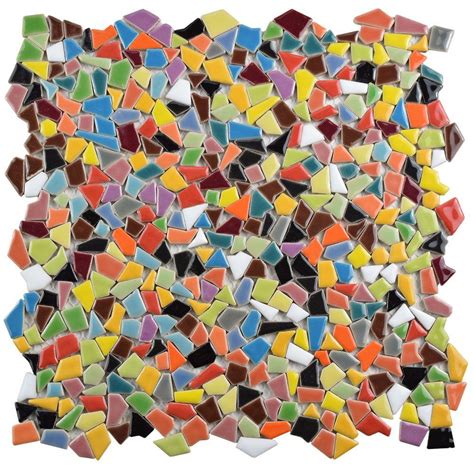 Merola Tile Jazz Multi 11 1 4 In X 11 1 4 In X 5 Mm Ceramic Mosaic Tile Fxljzml The Home Depot