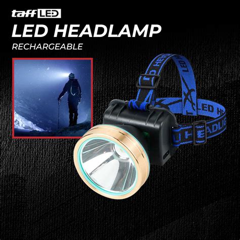 TaffLED Senter Kepala LED Headlamp Rechargeable TG28 Black