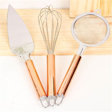 Kit Utens Lios De Cozinha Inox Rose Gold Feira Da Madrugada Sp