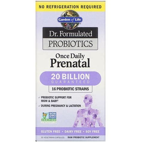 Garden of Life Dr. Formulated Probiotics Once Daily Prenatal 20 Billion ...