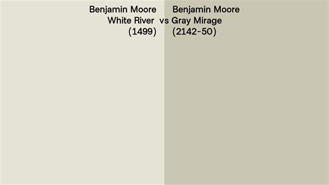 Benjamin Moore White River Vs Gray Mirage Side By Side Comparison