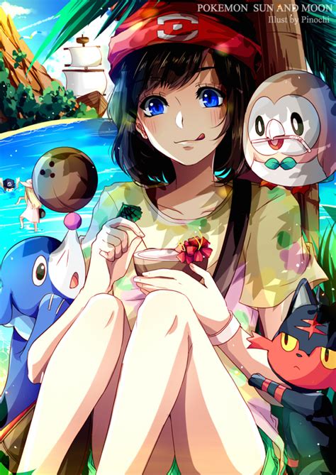 Lillie Selene Rowlet Elio Popplio And 1 More Pokemon And 2 More