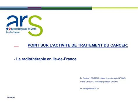 PPT POINT SUR LACTIVITE DE TRAITEMENT DU CANCER La radiothérapie